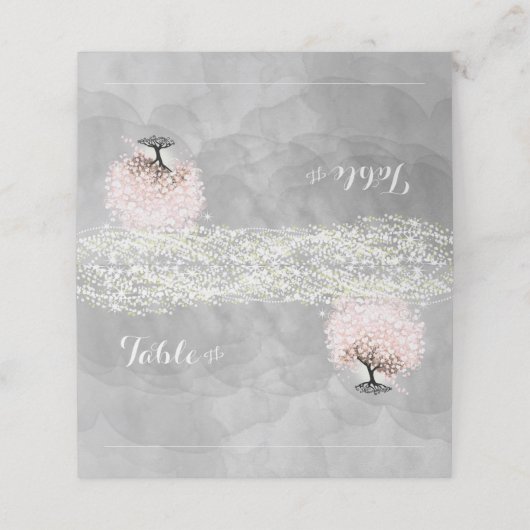 Roze leder met bomen (Buitenkant ongevouwen)