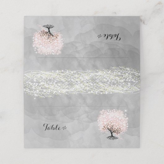 Roze leder met bomen (Buitenkant ongevouwen)