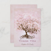 Roze lederen hartelijn Dank je Bedankkaart (Voorkant / Achterkant)