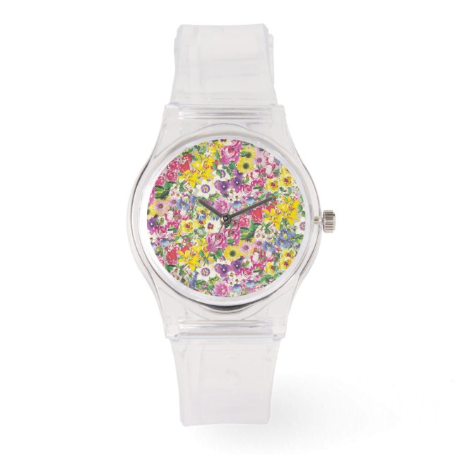 Roze  lederen horloge (Voorkant)
