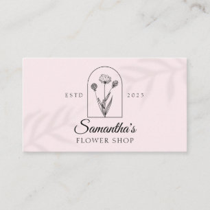 Roze lederen schaduw, moderne bloem Logo, monogram Visitekaartje
