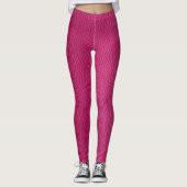 Roze lederen textuur yoga broek leggings (Voorkant)