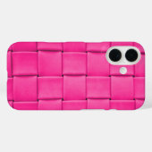 Roze lederen weefsel Case-Mate iPhone case (Achterkant (horizontaal))