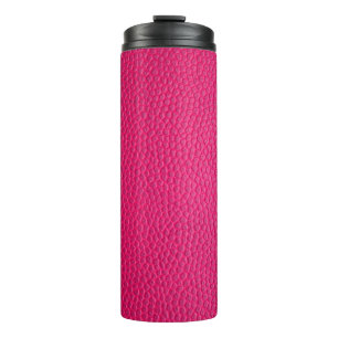 Roze ledertextuur thermosbeker