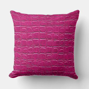 Roze leer effect patroon kussen