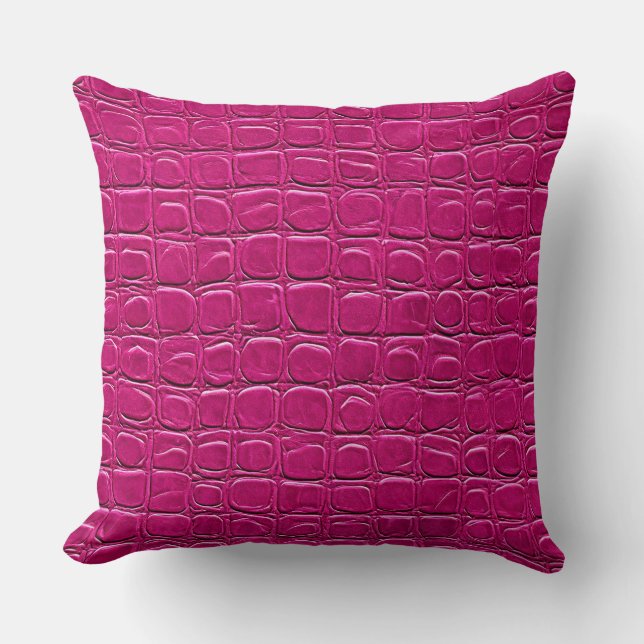 Roze leer effect patroon kussen (Voorkant)