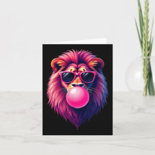 Roze Leeuw die Bubble Gum Blaast Kaart