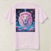 Roze Leeuw Vreedzame Leeuw T-shirt (Design achterkant)