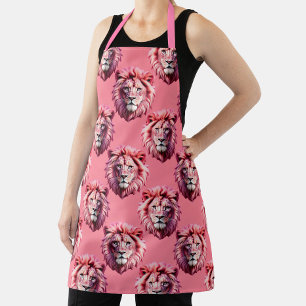 Roze Leeuwenkop Dierprintontwerp Roze Schort