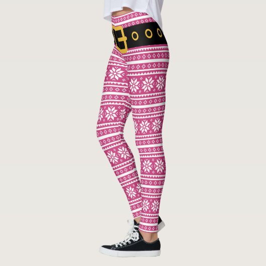 Roze leggings met gordel voor kerstfeest (Links)