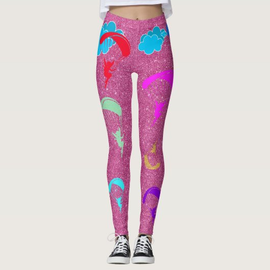 Roze Leggings voor kleurrijke pixels (Voorkant)