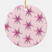 Roze Lelie Bloem Bloemig Bruilofts Bruidsfeest Keramisch Ornament (Achterkant)