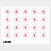 Roze lelie bloem bruids baby shower bloemrijke tui ronde sticker (Vel)