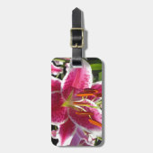 Roze lelie roze bloemenroze bloem tropische bloem bagagelabel (Voorkant verticaal)