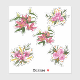 Roze leliebloem op maat gesneden vinyl sticker