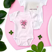 Roze leliehart romper