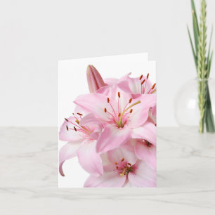 Roze Lelies Bloem - Hallo, Liefde, Dank Je Bedankkaart