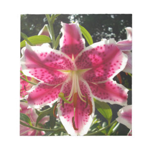 Roze lelies roze tropische bloemen roze bloemig notitieblok