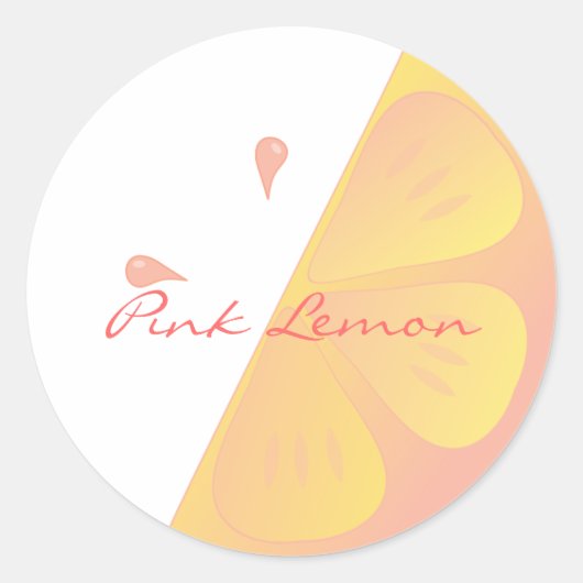 Roze Lemon Slice Ronde Sticker (Voorkant)