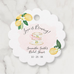 Roze Lemons Love is Breaming Tea Vrijgezellenfeest Bedankjes Labels