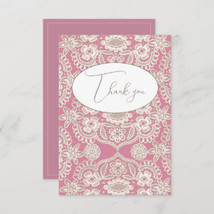 Roze  lens Hartelijk dank Bedankkaart