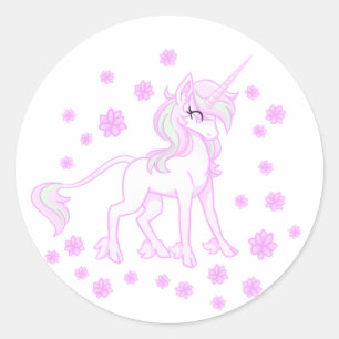 Roze Lente Bloem Eenhoorn Sticker