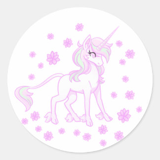 Roze Lente Bloem Eenhoorn Sticker