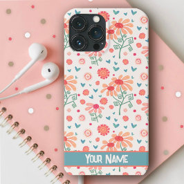  Roze Lente Bloemen Patroon Inspirativiteit iPhone 13 Pro Max Hoesje