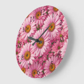 Roze lente bloemenroze madeliefjes retro roze bloe grote klok (Hoek)