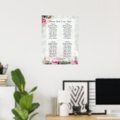 Roze Lente Bloemstuk 4 Tafel Trouw Stoelenplattegr Poster (Thuiskantoor)