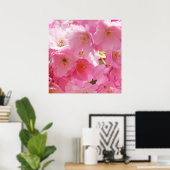 Roze lente bloesems poster (Thuiskantoor)