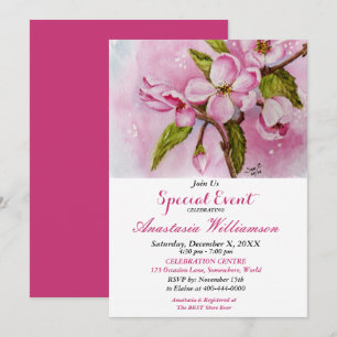 ROZE LENTEFEESTPARTY EVENEMENT UITNODIGING