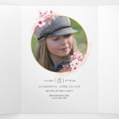 Roze lenteskers bloesem quinceañera tri-vette in drieluik uitnodiging (Binnenkant midden)