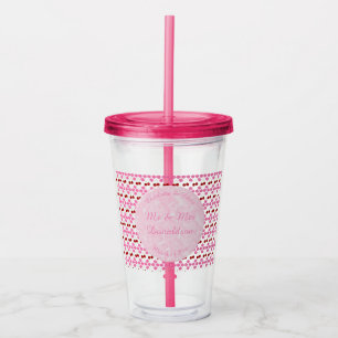 Roze lentetsenbloesem en kersen acryl drinkbeker