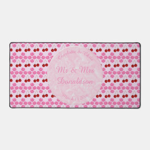 Roze lentetsenbloesem en kersen bureaumat