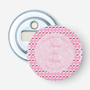 Roze lentetsenbloesem en kersen button flesopener