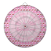 Roze lentetsenbloesem en kersen dartbord (Voorkant)