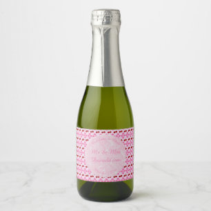 Roze lentetsenbloesem en kersen sparkling wijnetiket