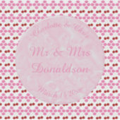 Roze lentetsenbloesem en kersen sticker (Voorkant)