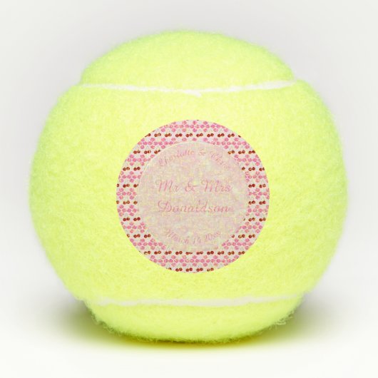 Roze lentetsenbloesem en kersen tennisballen (Voorkant)