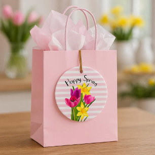 Roze Lentetulpen en Narcissen Bloemornament Keramisch Ornament