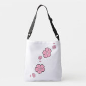 Roze lentevloerbloemen Canvas tas (Achterkant)