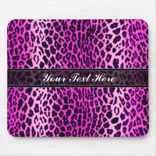 Roze leopard Animal Print Aangepast Muismat (Voorkant)