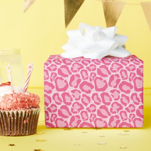 Roze leopard Animal Print Cadeaupapier (Verjaardagsfeest)