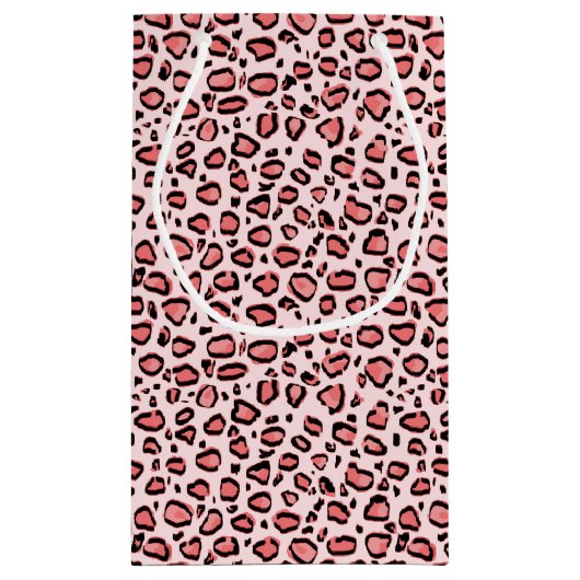 Roze leopard Animal Print Patroon Klein Cadeauzakje (Achterkant)
