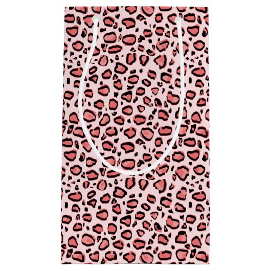Roze leopard Animal Print Patroon Klein Cadeauzakje (Voorkant)