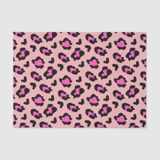 Roze leopard Animal Print Tissuepapier (Voorkant)