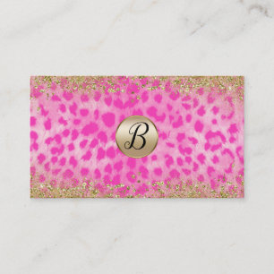 Roze Leopard Cheetah Gold Glitter Klantenbinding Klantenkaartje
