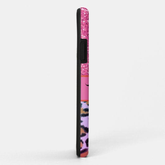 Roze leopard cheetah patroon roze glans Case-Mate iPhone case (Achterkant/rechts)