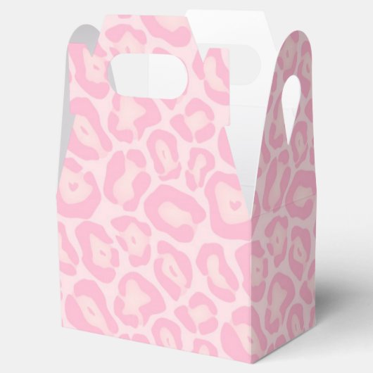 Roze Leopard Cheetah Print Safari Favor Bedankdoosjes (Geopend)
